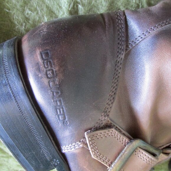 D Squared Leather Boots- size 43- Brown/Black tonal- worn once at fashion show